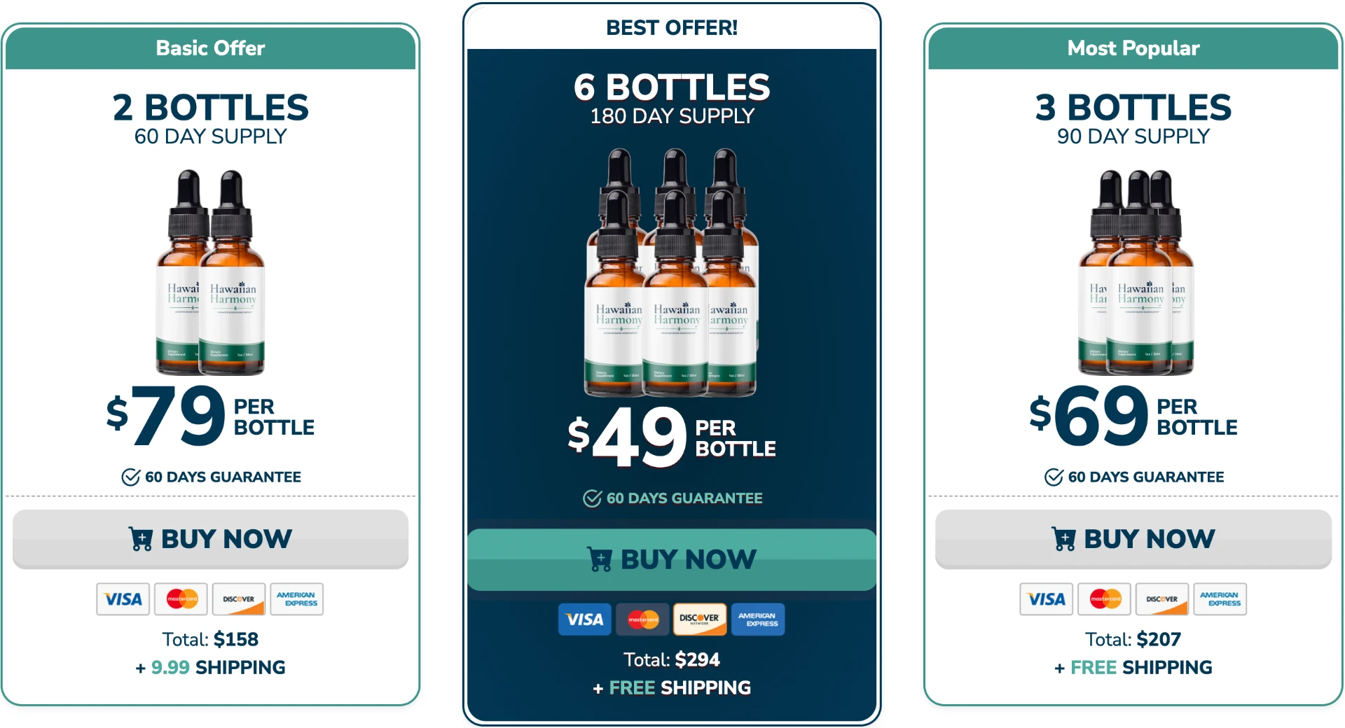 Hawaiian Harmony bottle offer options